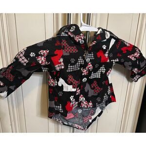 Admiral Gone To The Dogs Button Down Shirt Red Black Size Large NWT